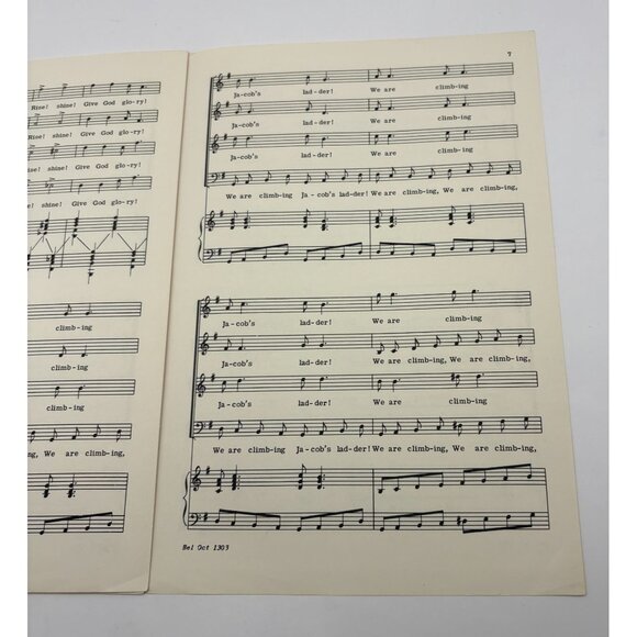 Climbing Jacobs Ladder Choir Sheet Music 1953 Frederic Fay Swift Belwin - Picture 5 of 7